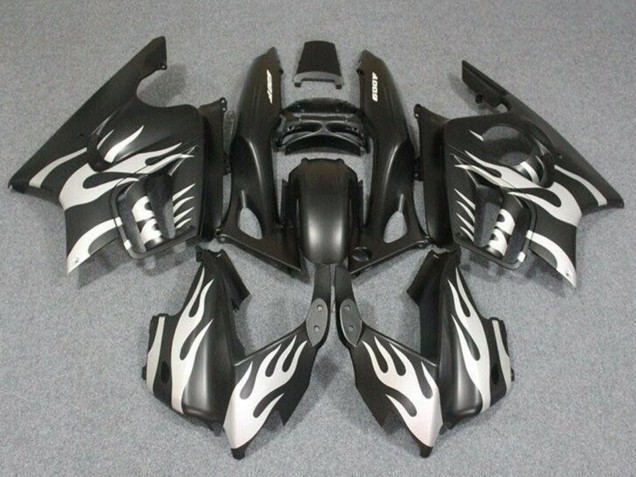 1995-1996 Honda CBR600 F3 Motorcycle Fairings - White Matte Black Flame