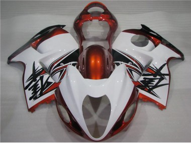 Affordable 1996-2007 Suzuki GSXR 1300 Hayabusa Motorcycle Fairings - White Orange Black