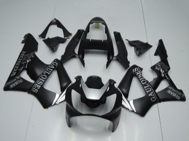 2000-2001 Honda CBR900RR 929 Motorcycle Fairings - Matte Black Silver Cauloises