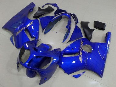 Affordable 2000-2001 Kawasaki ZX12R Motorcycle Fairings - Blue Gold Decals