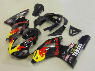 Affordable 2000-2001 Yamaha YZF R1 Motorcycle Fairings - Glossy Black Yellow Red Bull