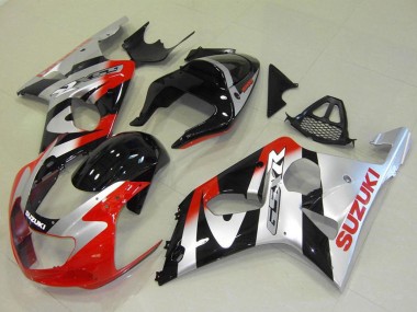 Affordable 2000-2002 Suzuki GSXR 1000 Motorcycle Fairings - Silver Red Glossy Black