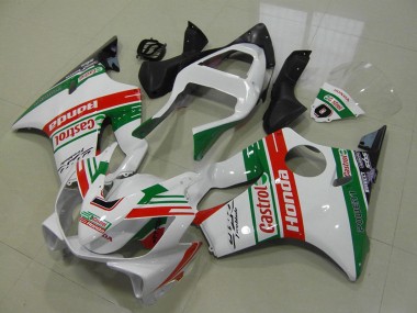 Affordable 2001-2003 Honda CBR600 F4i Motorcycle Fairings - White Red Green Castrol