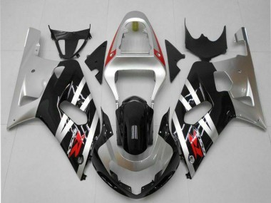 Affordable 2001-2003 Suzuki GSXR 600/750 Motorcycle Fairings - Silver Glossy Black Red