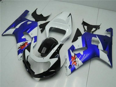 Affordable 2001-2003 Suzuki GSXR 600/750 Motorcycle Fairings - White Blue Black