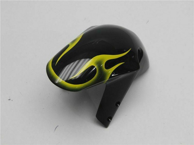 2001-2003 Suzuki GSXR 600/750 Motorcycle Fairings - Glossy Black Yellow Flame