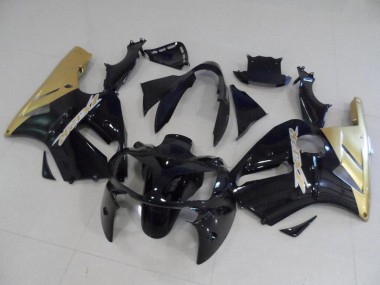 Affordable 2002-2006 Kawasaki ZX12R Motorcycle Fairing Kits - Glossy Black Gold