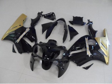 Affordable 2002-2006 Kawasaki ZX12R Motorcycle Fairing Kits - Glossy Black Gold