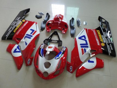 Affordable 2003-2004 Ducati 749 999 Motorcycle Fairings - White Red Blue Glossy Black Fila