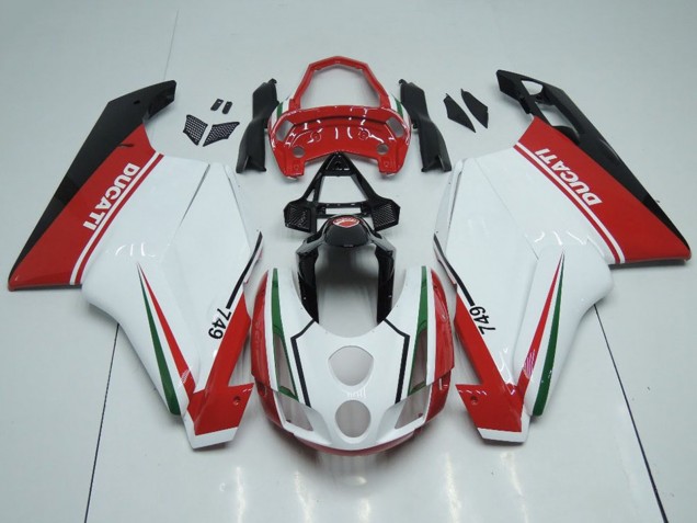 2003-2004 Ducati 749 Motorcycle Fairings - White Red Green Glossy Black