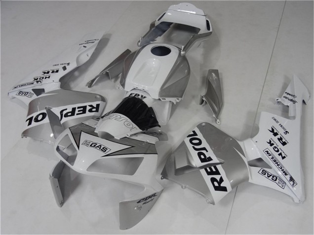 2003-2004 Honda CBR600RR Motorcycle Fairing - White Silver Black Repsol
