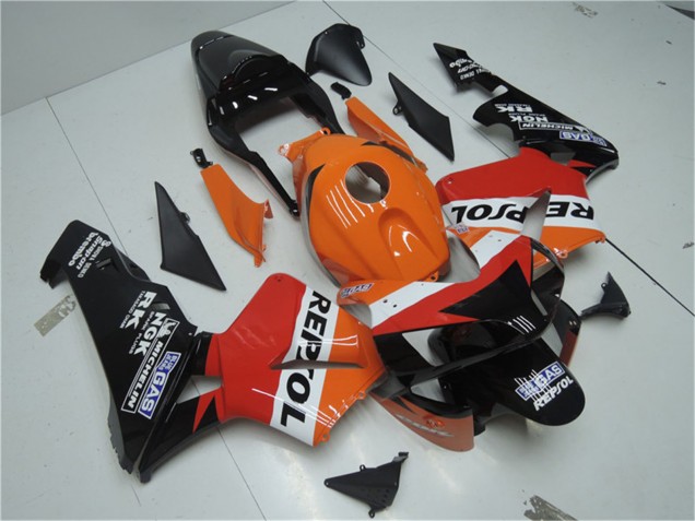 2003-2004 Honda CBR600RR Motorcycle Fairing Kits - Orange White Red Glossy Black Repsol
