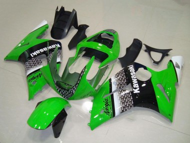 Affordable 2003-2004 Kawasaki ZX6R Motorcycle Fairing - Green White Black