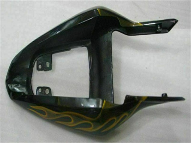 2003-2004 Suzuki GSXR 1000 Motorcycle Fairings - Glossy Black Gold Flame