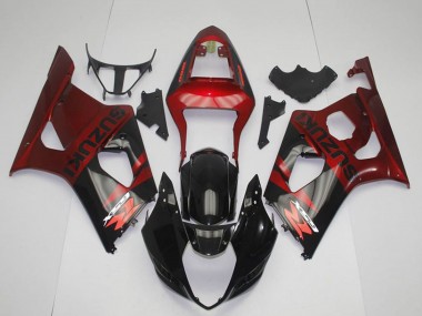 Affordable 2003-2004 Suzuki GSXR 1000 Motorcycle Fairing - Red Glossy Black