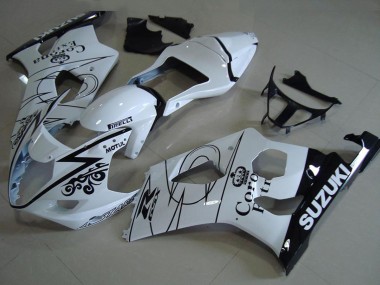 Affordable 2003-2004 Suzuki GSXR 1000 Motorcycle Fairings - White Black Corona