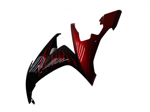 2004-2006 Yamaha YZF R1 Motorcycle Fairings - Glossy Black Red Flame