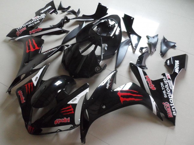 2004-2006 Yamaha YZF R1 Motorcycle Fairings - Glossy Black Red Monster