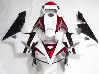 Affordable 2005-2006 Honda CBR600RR Motorcycle Fairings Kits - White Red Black