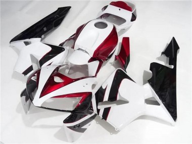 Affordable 2005-2006 Honda CBR600RR Motorcycle Fairings Kits - White Red Black