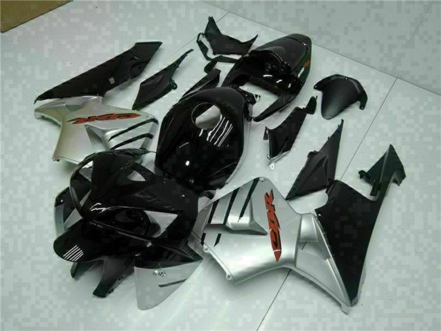 2005-2006 Honda CBR600RR Motorcycle Fairings - Glossy Black Silver