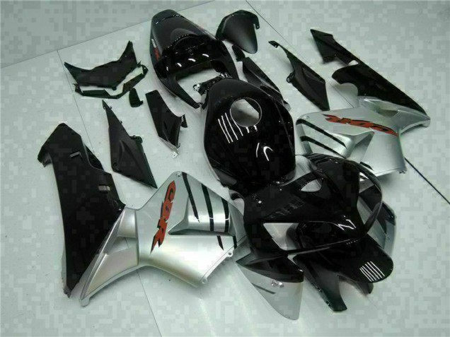 2005-2006 Honda CBR600RR Motorcycle Fairings - Glossy Black Silver