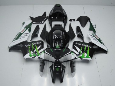Affordable 2005-2006 Honda CBR600RR Motorcycle Fairing - Glossy Black White Green Monster