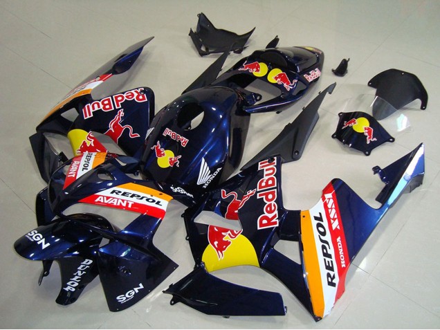 2005-2006 Honda CBR600RR Motorcycle Fairings - Dark Blue Orange Red Bull Repsol