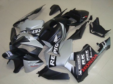 Affordable 2005-2006 Honda CBR600RR Motorcycle Fairings - Matte Black Silver Repsol