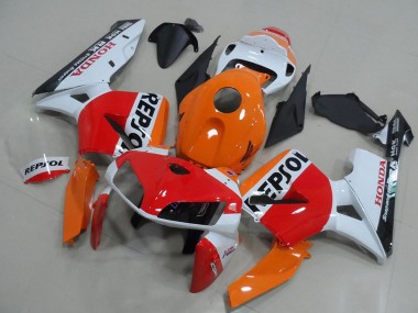 Affordable 2005-2006 Honda CBR600RR Bike Fairings - Orange White Red Glossy Black Repsol