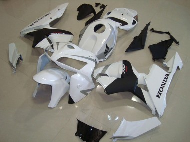 Affordable 2005-2006 Honda CBR600RR Motorcycle Fairings - Pearl White Matte Black
