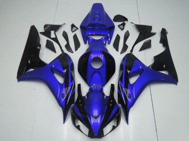 Affordable 2006-2007 Honda CBR1000RR Motorcycle Fairing Kits - Blue Glossy Black
