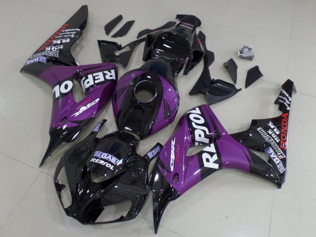 2006-2007 Honda CBR1000RR Motorcycle Fairings - Glossy Black Purple Repsol