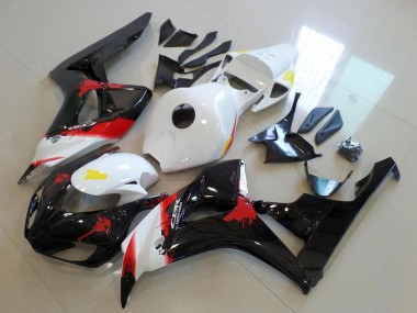 Affordable 2006-2007 Honda CBR1000RR Bike Fairings - White Red Glossy Black