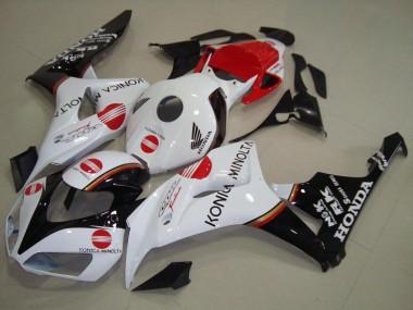 Affordable 2006-2007 Honda CBR1000RR Motorcycle Fairing - White Red Glossy Black Konica Minolta