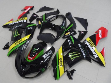 Affordable 2006-2007 Kawasaki ZX10R Motorcycle Fairings - Glossy Black Red Yellow Green Monster