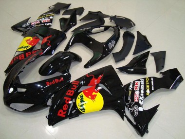 Affordable 2006-2007 Kawasaki ZX10R Motorcycle Fairings - Glossy Black Yellow Red Bull