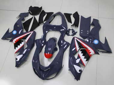 Affordable 2006-2007 Kawasaki ZX10R Motorcycle Fairings - Grey White Red Shark