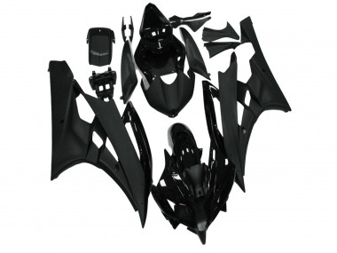 Affordable 2006-2007 Yamaha YZF R6 Motorcycle Fairing - Glossy Black Matte Black