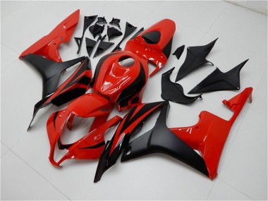 Affordable 2007-2008 Honda CBR600RR Bike Fairings - Red Matte Black