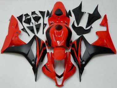 Affordable 2007-2008 Honda CBR600RR Bike Fairings - Red Matte Black