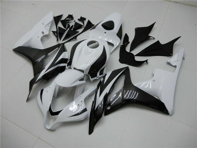 2007-2008 Honda CBR600RR Bike Fairings - White Glossy Black