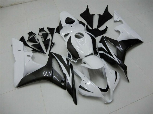 2007-2008 Honda CBR600RR Bike Fairings - White Glossy Black