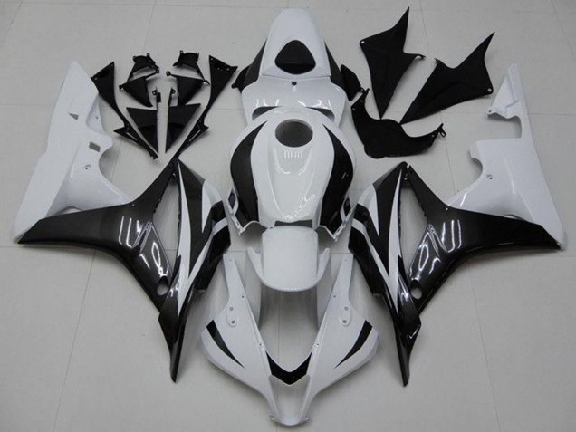 2007-2008 Honda CBR600RR Bike Fairings - White Glossy Black