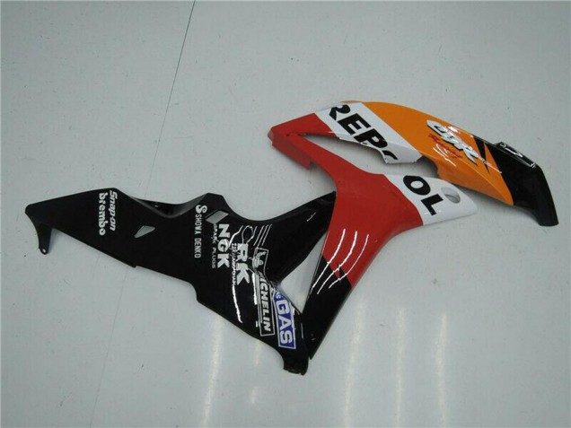 2007-2008 Honda CBR600RR Bike Fairings - Orange White Red Glossy Black Repsol