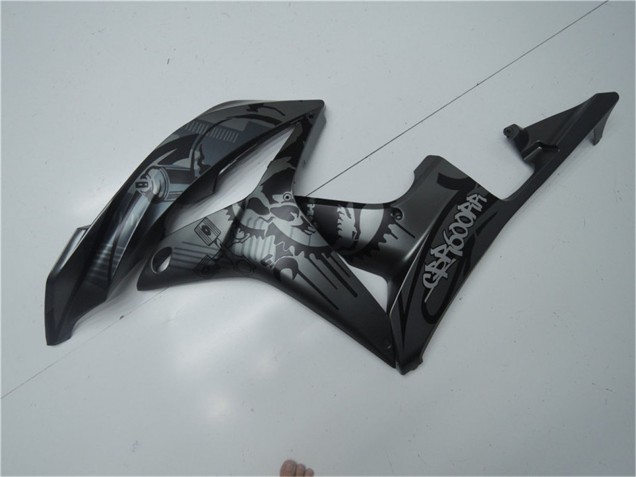 2007-2008 Honda CBR600RR Motorcycle Fairings - Matte Black Graffiti
