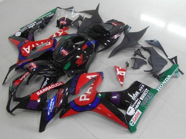 Affordable 2007-2008 Honda CBR600RR Motorcycle Fairings - Glossy Black Red Blue Pata