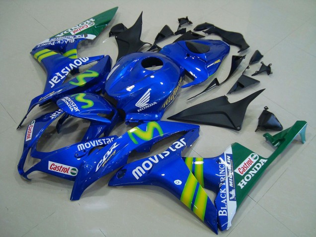 2007-2008 Honda CBR600RR Motorcycle Fairing - Blue Green MoviStar Castrol
