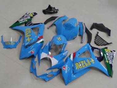 Affordable 2007-2008 Suzuki GSXR 1000 Motorcycle Fairings - Blue White Yellow Black Rizla