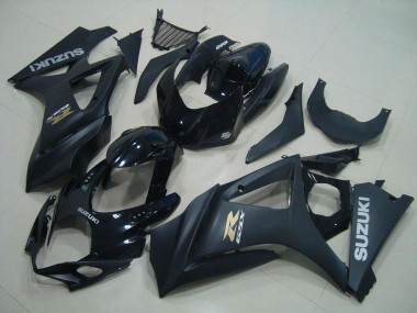 Affordable 2007-2008 Suzuki GSXR 1000 Motorcycle Fairings - Glossy Black Matte Black Gold OEM Style